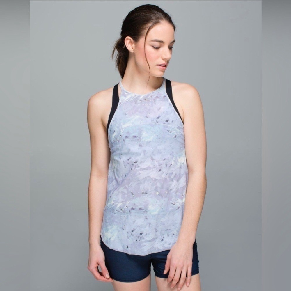 lululemon athletica Lavender Abstract Open-Back Tank